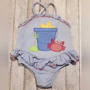 Bailey Boys Beach Pail & Crab Ruffle Swimsuit Girls Size 2T